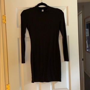 American apparel black long sleeve mini dress M